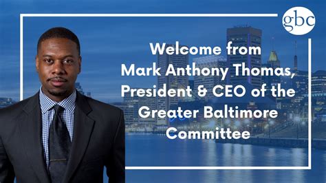 Welcome Message Mark Anthony Thomas President Ceo Of Greater