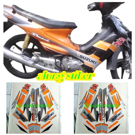 Jual STIKER STRIPING LIS LES BODY MOTOR SUZUKI SMASH SR TAHUN 2005