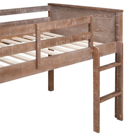 Kids Furniture Wood Full Size Kids Bed with Storage Space Full-Length ...