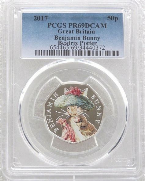 2017 Benjamin Bunny 50p Silver Proof Coin PCGS PR69 DCAM