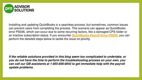 Ppt Easy Way To Fix Quickbooks Payroll Error Ps Powerpoint