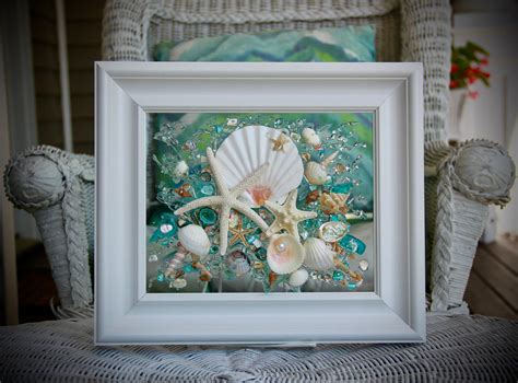 Seashell Wall Art For Nautical Bathroom Beach Home Decor Wall Etsy