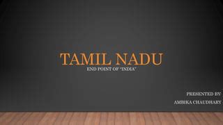 Tamil nadu | PPT