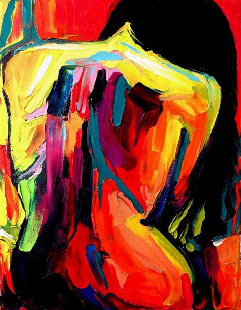 Abstract Nude Print Colorful Art By Aja Femme 172 8x10 11x14 And 16x20 Inches Choose Your Size