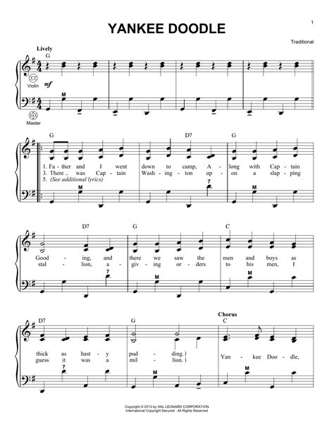 Yankee Doodle Sheet Music Direct