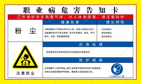 职业危险告知卡粉尘健康危害理化特性告知卡图片素材免费下载 觅知网