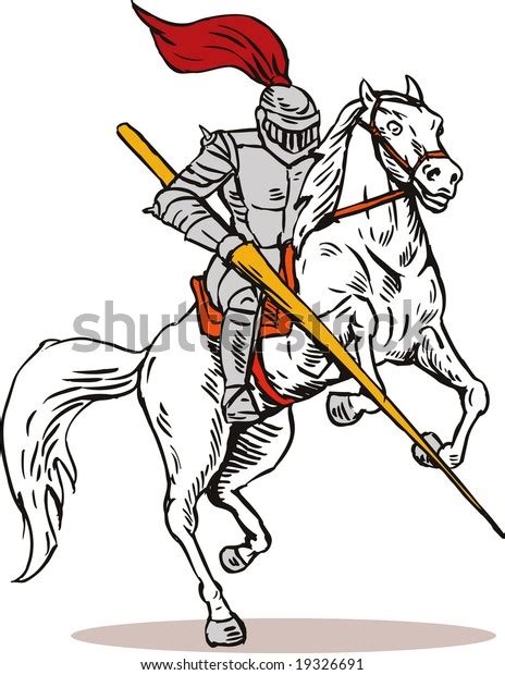 Knight With Lance And On Horseback