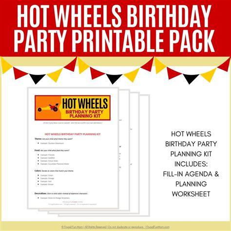Hot Wheels Birthday Party Printable Pack Fab Party Planning Mom