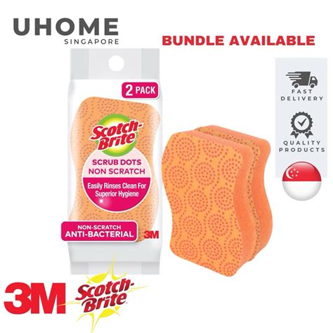 M Scotch Brite Scrub Dots Non Scratch Anti Bacteria Scrub Sponges