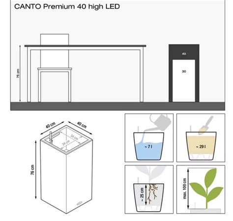 Lechuza Canto Premium High Led Silver Metallic Poly Resin Floor Self