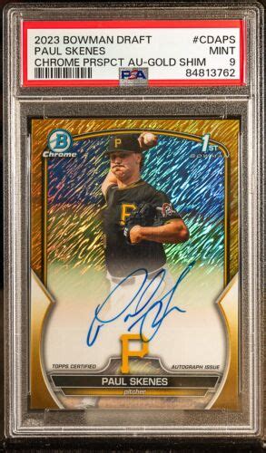 Paul Skenes Bowman Chrome Gold Shimmer Refractor Rc Auto