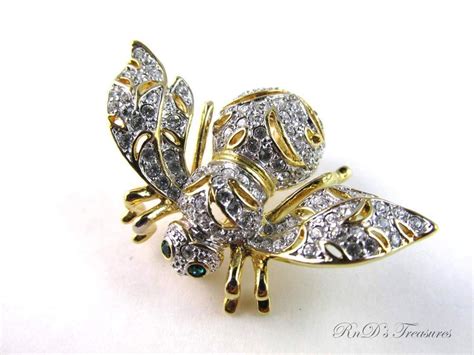 Signed Joan Rivers Limited Edition Crystal Clear Dazzling Bee Pin