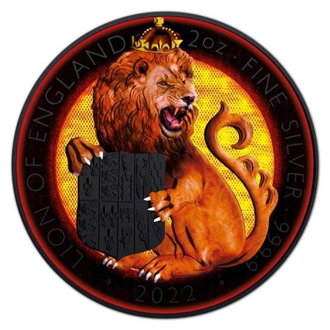 United Kingdom 5 Pounds 2022 Tudor Beasts Lion Of England Black Sun