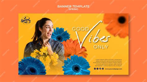 Premium PSD | Spring banner design template