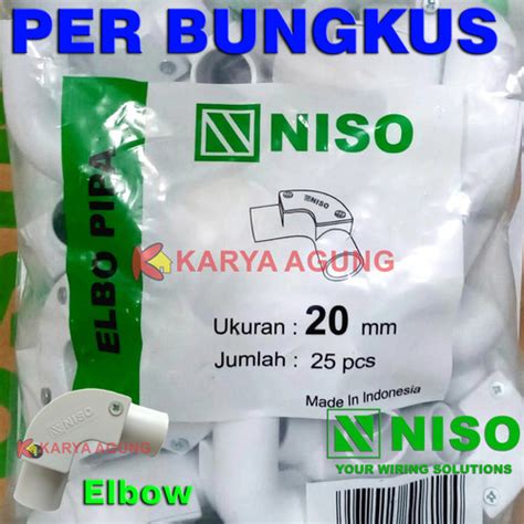 Jual Elbow Pipa Conduit Listrik Niso Mm Putih Per Bungkus Knee Pvc