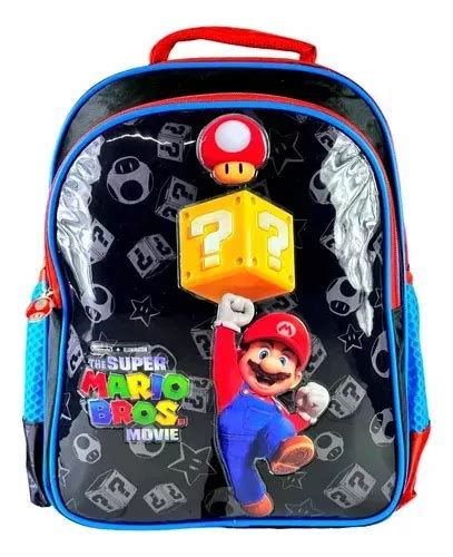 Super Mario Bros Movie Mochila Primaria Ruz Color Negro Envío gratis