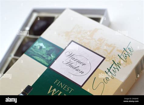 NY, USA - DECEMBER 29, 2019: Confectionery box of Warner Hudson finest ...