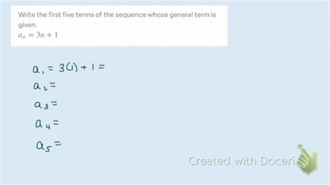 Solved Write The First Five Terms Of The Sequence Whose General Term Is