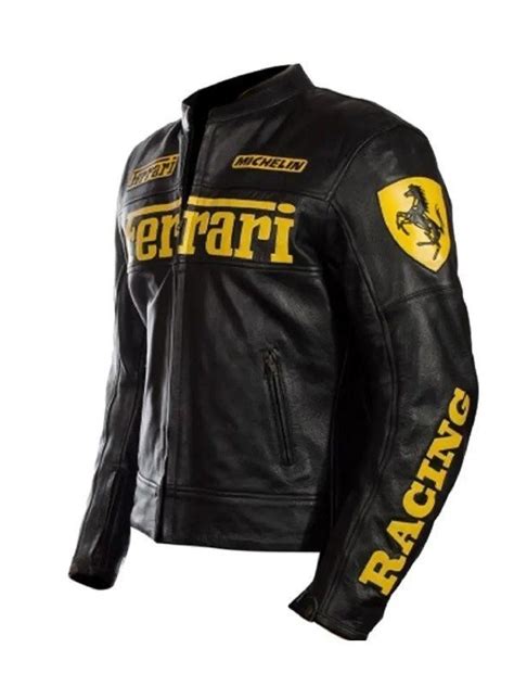 Ferrari Black Leather Jacket - Texas Jackets