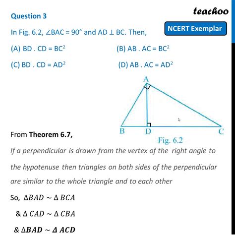 In Fig 6 2 BAC 90 And AD BC Then MCQ NCERT Exemplar