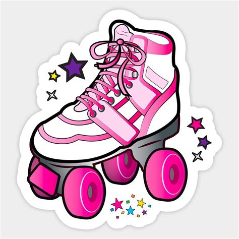 Roller Skate In Pink Sticker En 2024 Pegatinas Bonitas Fiesta De Patinaje Sobre Ruedas