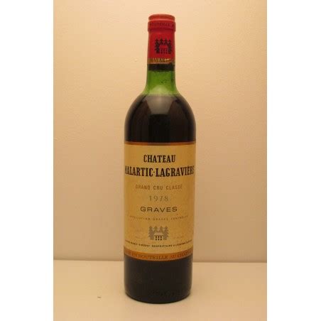 Chateau Malartic Lagraviere 1978 Grand cru classé de Pessac Leognan Prix