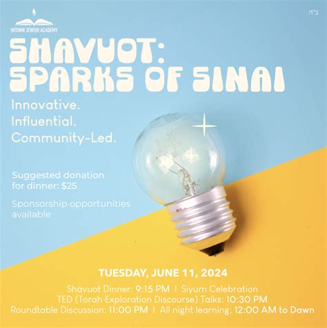 Shavuot Sparks Of Sinai Atlanta Jewish Connector