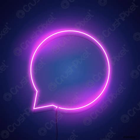 Vector Illustration Speech Bubble Neon Lamp Wall Sign Isolated On