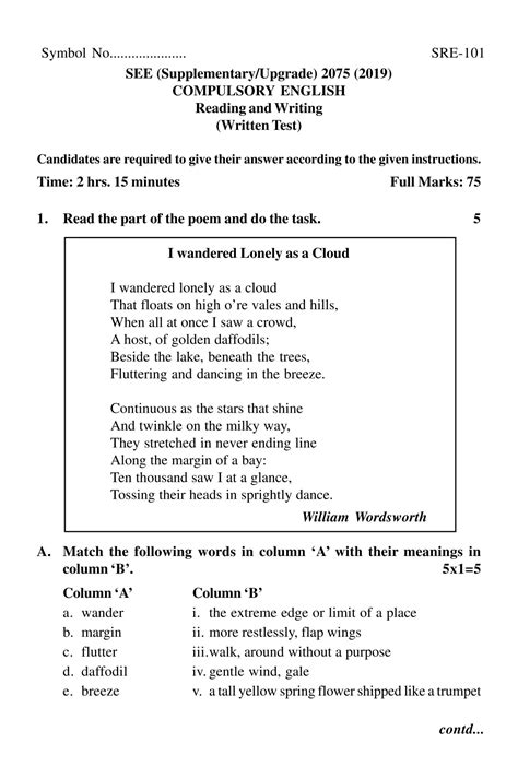 SEE Compulsory English Model Questions 2075 2074 With Solution Of SEE