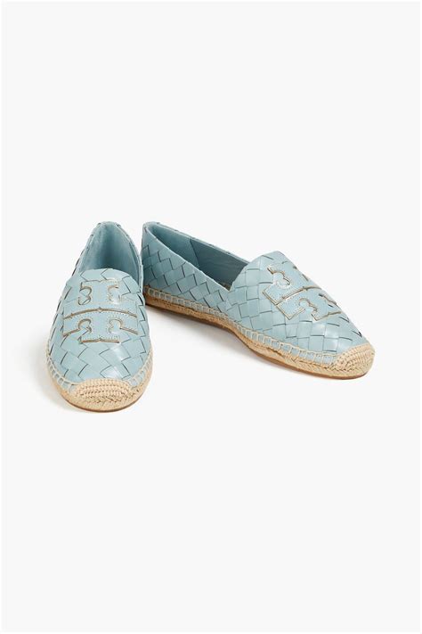 Tory Burch Ines Embellished Woven Leather Espadrilles The Outnet