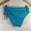 Juniors Ribbed Mid Rise Cheeky Bikini Bottom Xhilaration Blue Size