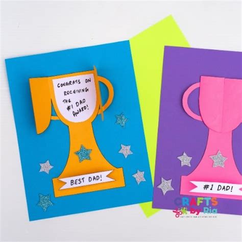 Fathers Day Trophy Craft With Printable Template Crafts By Ria