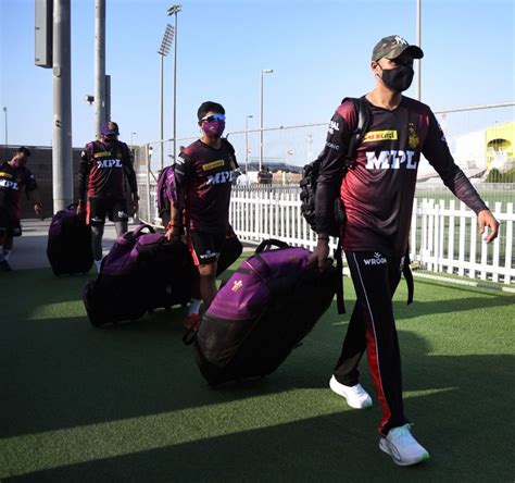 Kolkata Knight Riders players arrive for a training session ...