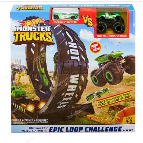 Jual Monster Trucks Epic Loop Challenge Track Hotwheels Hot Wheels Truck Glow In Dark Kota
