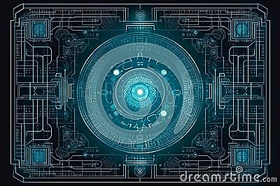 Understanding Ai Schematics On Holographic Screen Ai Generated Stock