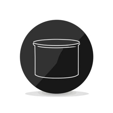 The Black Circular Tin Can Icon Vector A Simplistic Black Icon Of