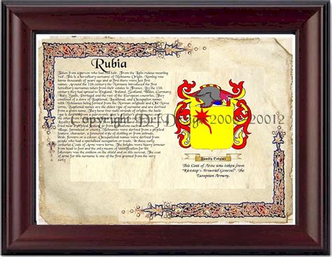 Amazon.com: Rubia Coat of Arms/ Family Crest on Fine Paper and Family History: Picture: Posters ...