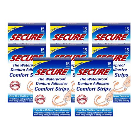 Secure Denture Adhesive Strips 15 ea (Pack of 8) : Amazon.in: Health ...