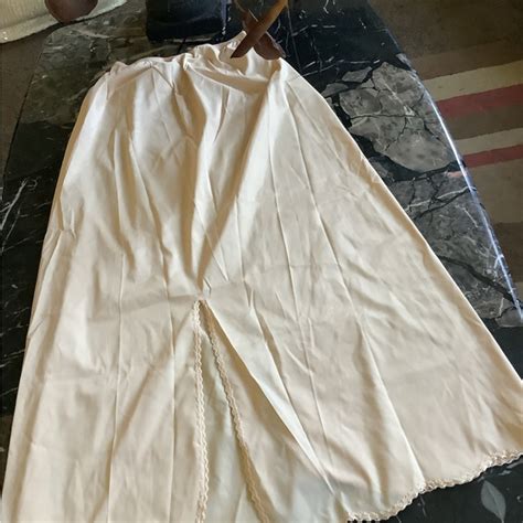 Vanity Fair Intimates Sleepwear Vintage Vanity Fair Nude Nylon Long Maxi Double Split Half