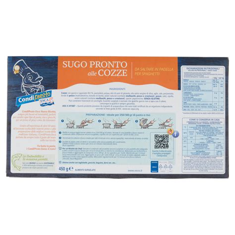 Esca Condipresto Sugo Pronto Alle Cozze 450 G Carrefour