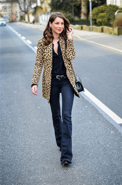 OUTFIT LEOPARD PRINT BLAZER ALL BLACK