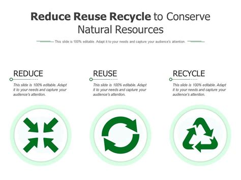 Reduce Reuse Recycle To Conserve Natural Resources Presentation