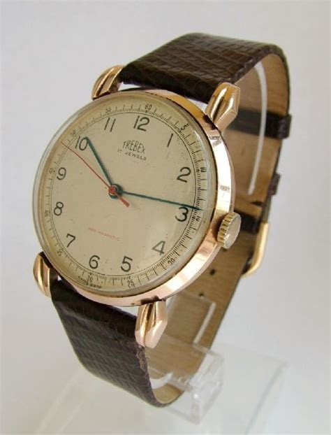 Gents 9ct Rose Gold Trebex Wrist Watch 1948