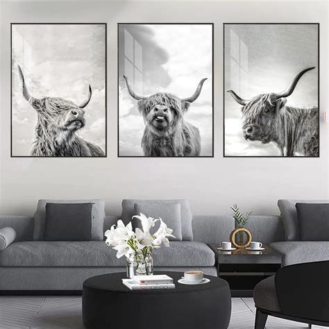 Amazon De Lxtopn Hochlandrind Leinwand Bilder Highland Cow Bild Er