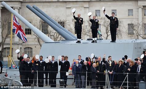 Hms Belfast Today Celebrated Its 75th Anniversary Daily Mail Online