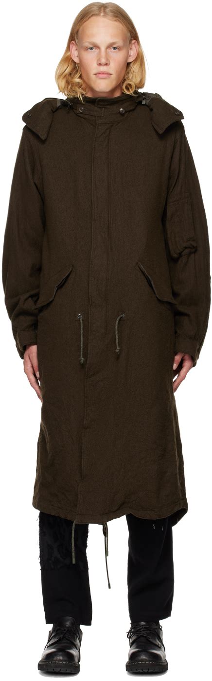 Yohji Yamamoto Manteau Milling Brun SSENSE France