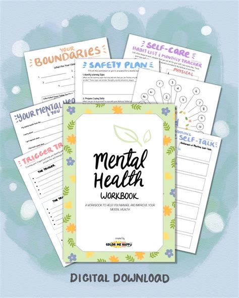 Mental Health Workbook Mental Health Journal Self Help Worksheets Self