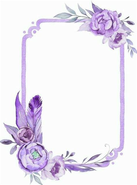 Purple Flower Wedding Border