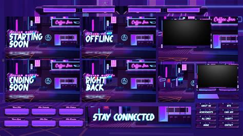 Coffee Inn, Free Twitch Overlays Package - Hexeum