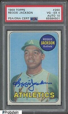 Reggie Jackson Hof Signed Topps Rc Rookie Psa Psa Dna